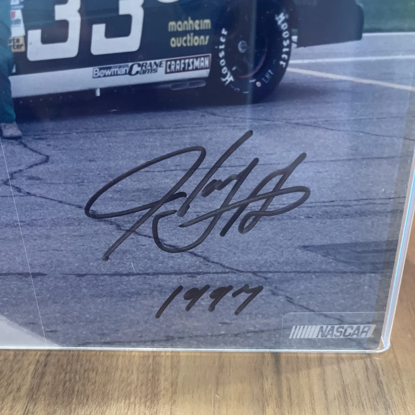 Harry Grant — HARRY GRANT SIGNED 1997 Auto NASCAR #33 photo Framed Plastic SKOAL Old Timer✨, image 2