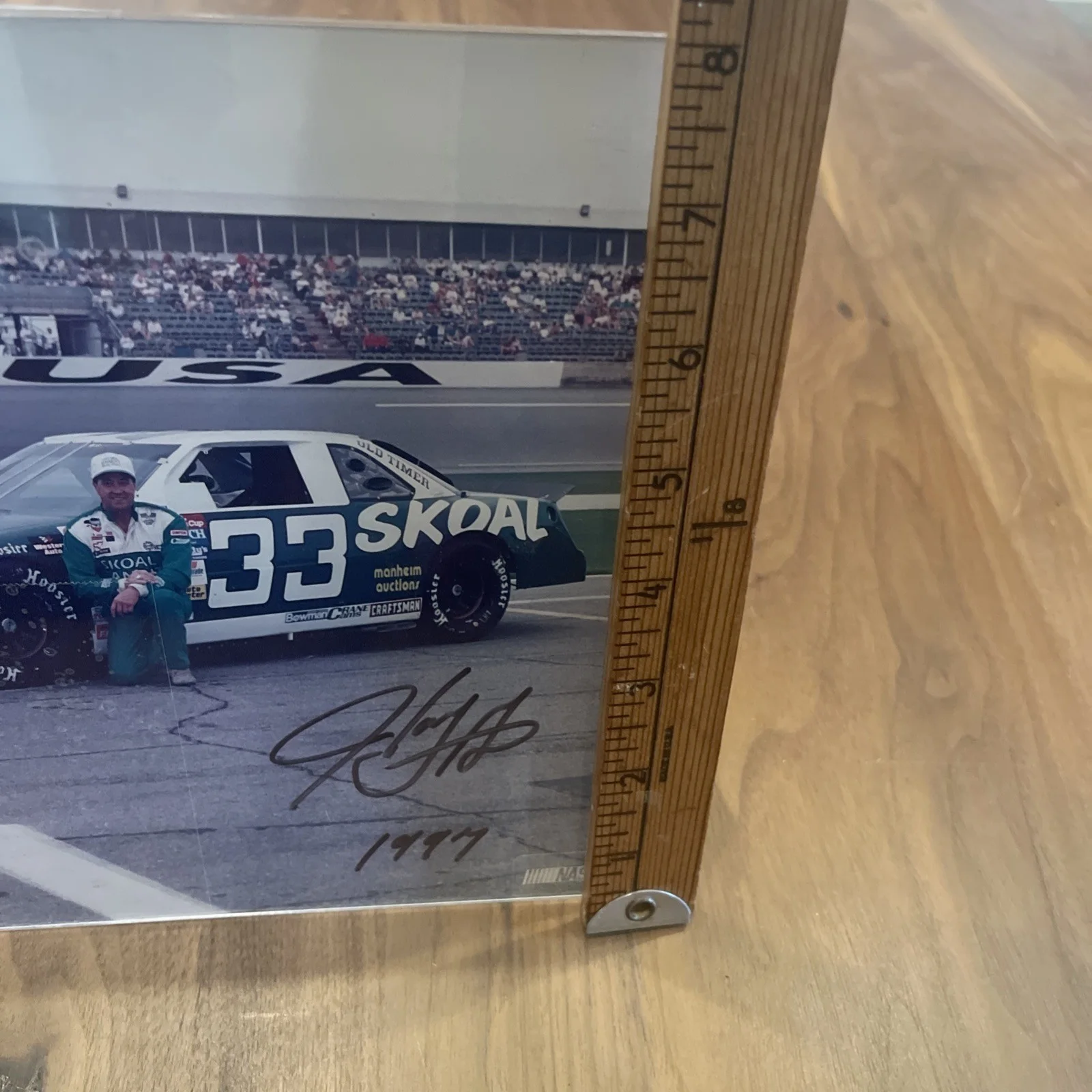 Harry Grant — HARRY GRANT SIGNED 1997 Auto NASCAR #33 photo Framed Plastic SKOAL Old Timer✨, image 4