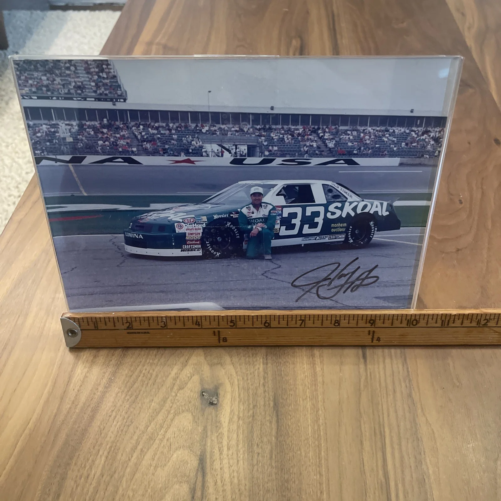 Harry Grant — HARRY GRANT SIGNED 1997 Auto NASCAR #33 photo Framed Plastic SKOAL Old Timer✨, image 5