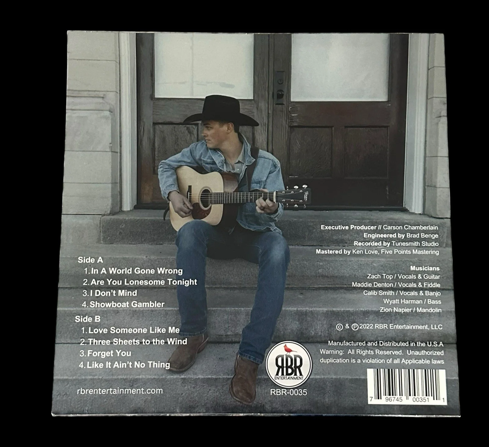 Zach Top Signed COLD BEER & COUNTRY MUSIC Vinyl Album Autographed Auto JSA COA, изображение 2