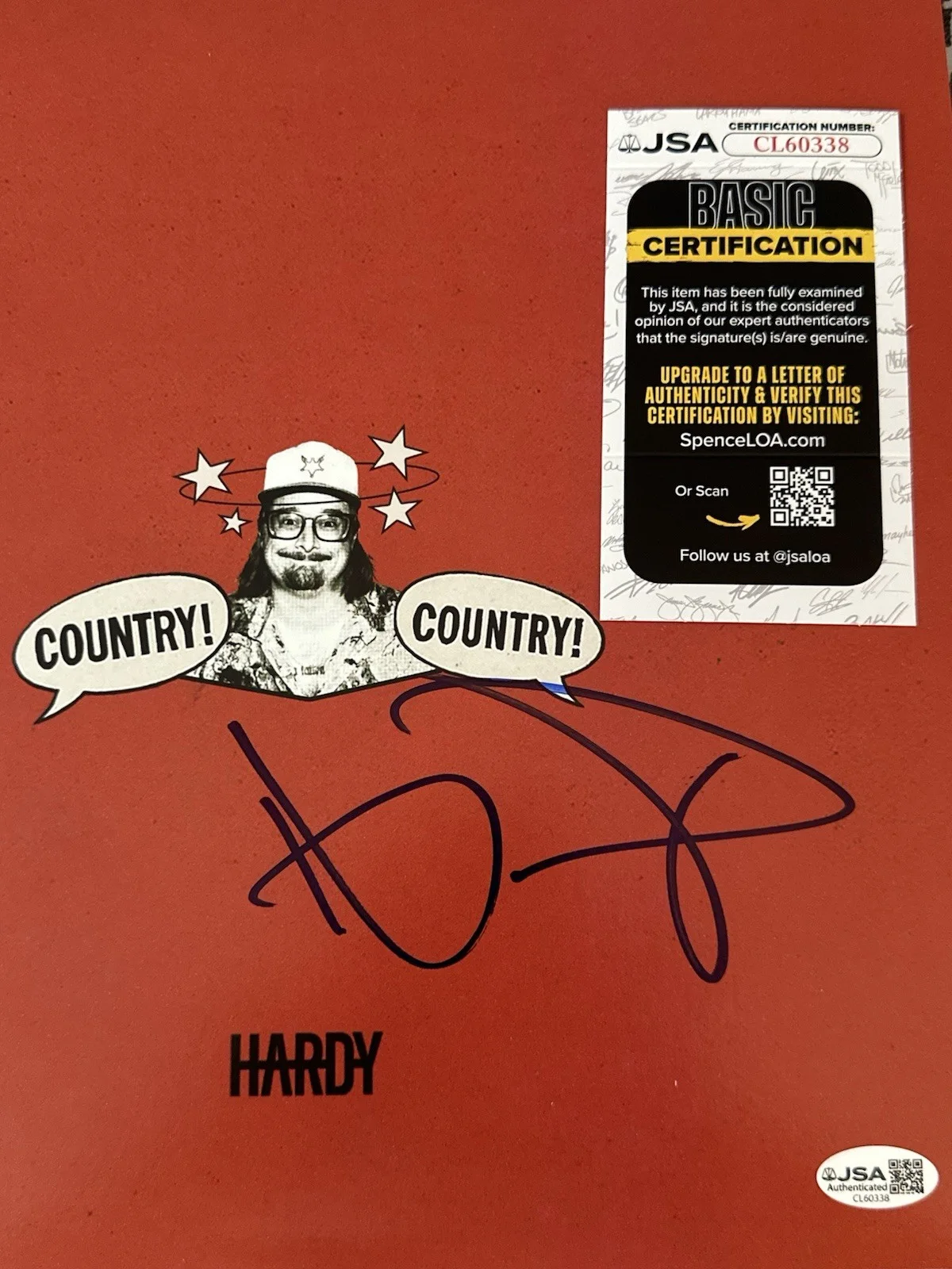 HARDY Signed Vinyl Country! Country! Autographed Auto Album - JSA COA, изображение 3