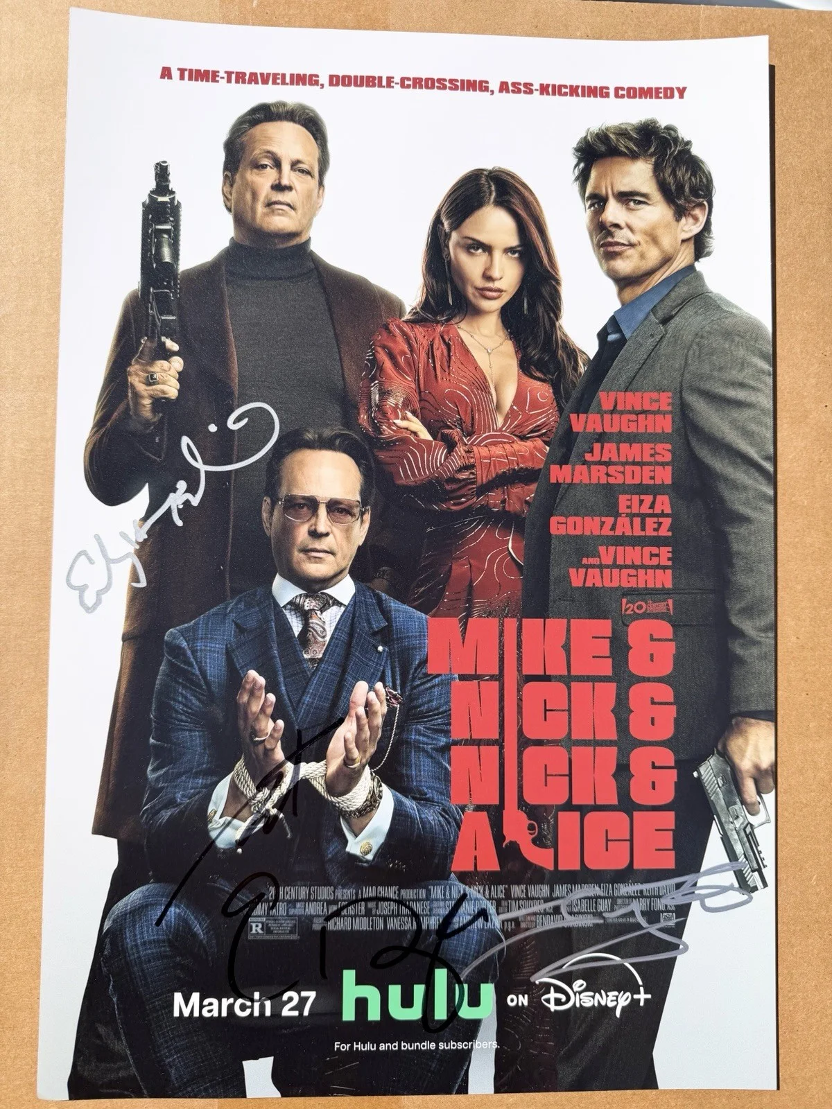4 Signed Mick Nick & Alice Eiza Gonzalez Stephen Root Jimmy Tatro Autograph Prof, image 2