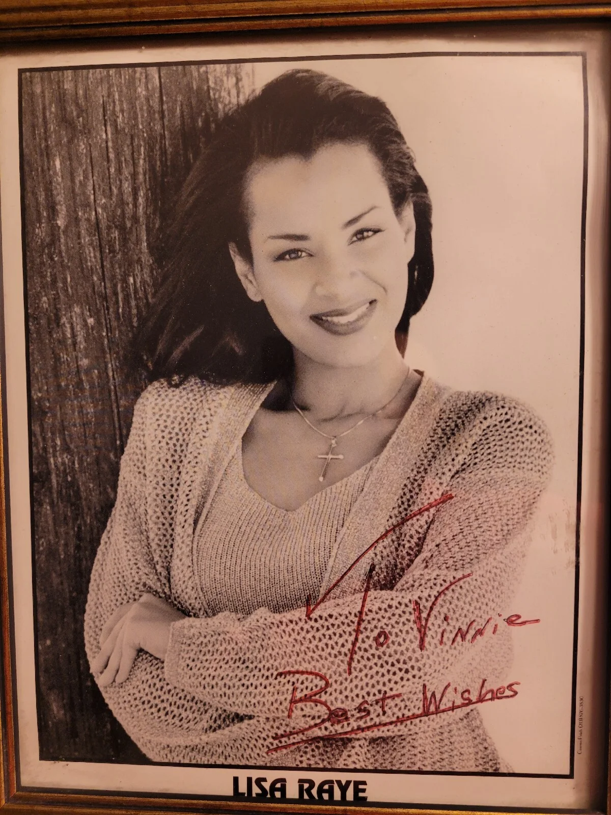 Lisa Raye McCoy: Signed Autograph to Vinnie Best Wishes, image 2