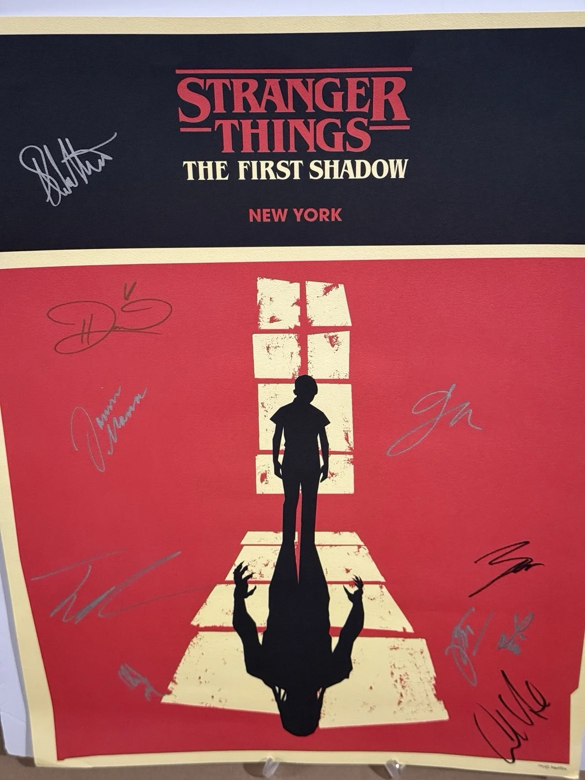 Cast Members — Stranger Things The First Shadow signed OBC Broadway Poster Window Card, image 3