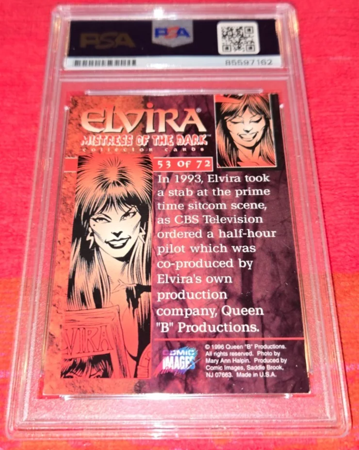 ELVIRA MISTRESS OF THE DARK — ELVIRA MISTRESS OF THE DARK AUTOGRAPHED CARD PSA / DNA AUTO GRADED PSA 9 MINT, изображение 2
