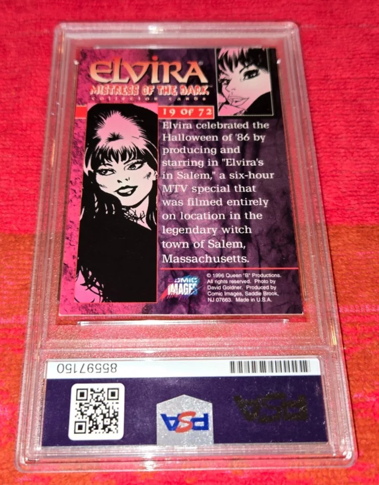 ELVIRA MISTRESS OF THE DARK — ELVIRA MISTRESS OF THE DARK AUTOGRAPHED CARD PSA / DNA AUTO GRADED PSA 10 GEM MT, изображение 2