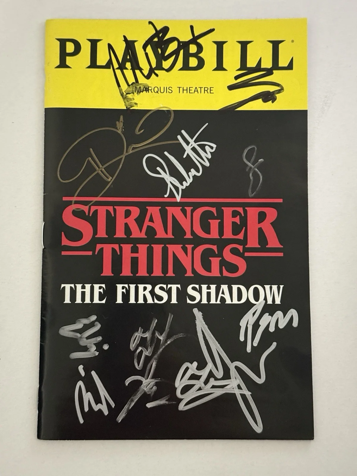 Louis McCartney plus other cast members — Stranger Things The First Shadow signed Broadway Playbill