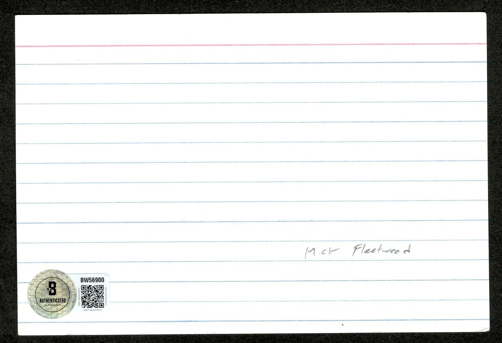 Mick Fleetwood Signed Autographed 4x6 Card BAS Beckett Cert Fleetwood Mac, изображение 2