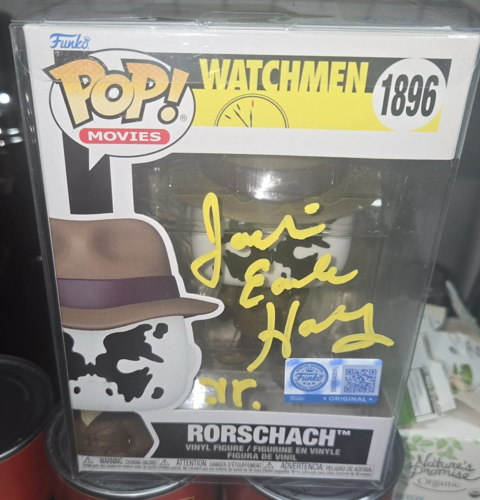 Jackie Earle Haley — Jackie Earle Haley autographed signed Watchmen Rorschach Funko Pop #1896 Proof