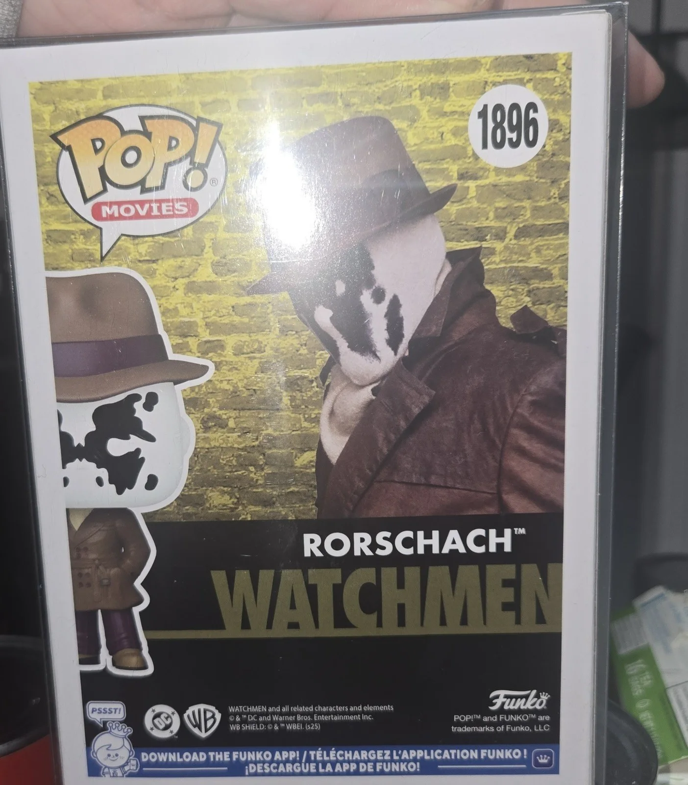 Jackie Earle Haley — Jackie Earle Haley autographed signed Watchmen Rorschach Funko Pop #1896 Proof, image 3