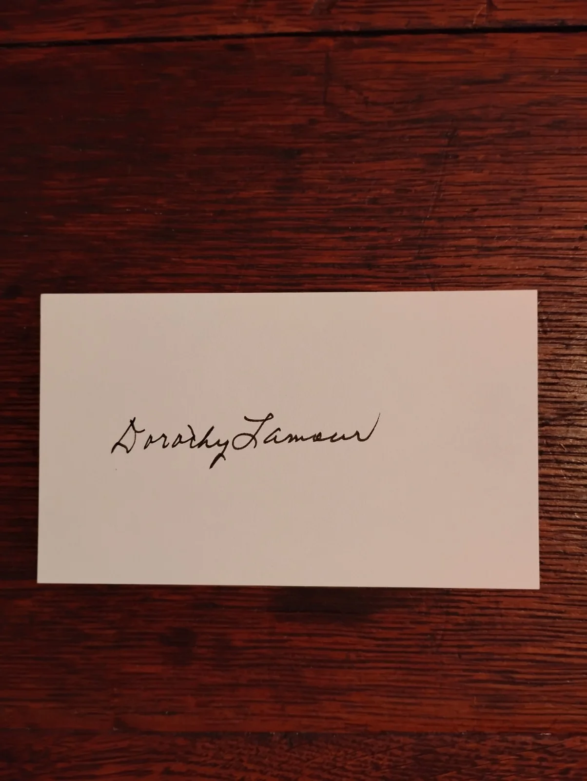 Dorothy Lamour — Actress Dorothy Lamour Signed 3x5 Index Card Beckett