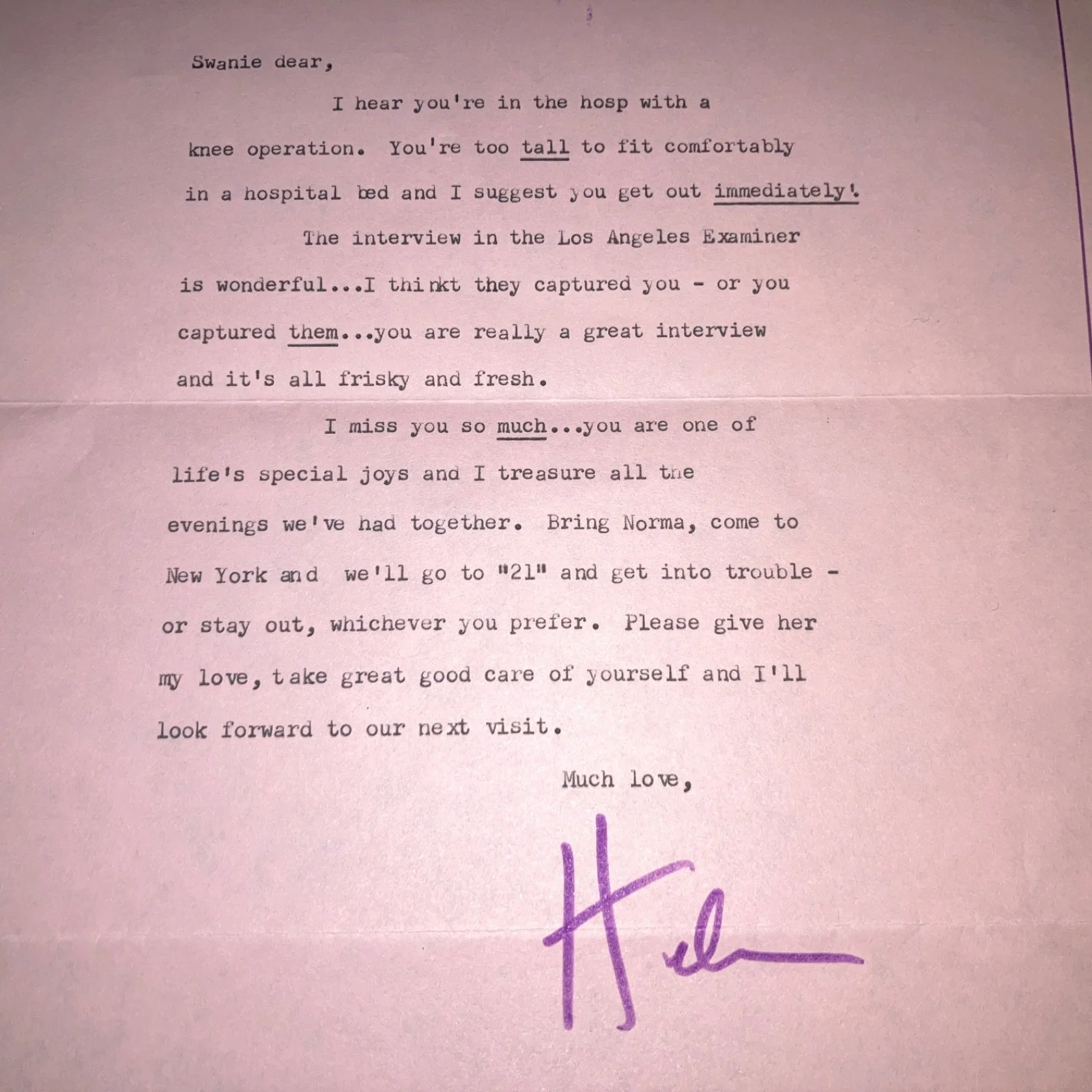 Helen Gurley Brown — Helen Gurley Brown Signed Note Cosmopolitan Editor 1985 COA, image 2