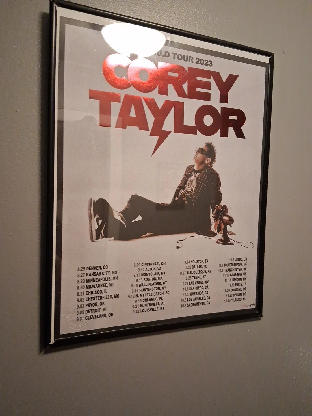 RARE Corey Taylor 2023 World TOUR POSTER 15x19, изображение 4