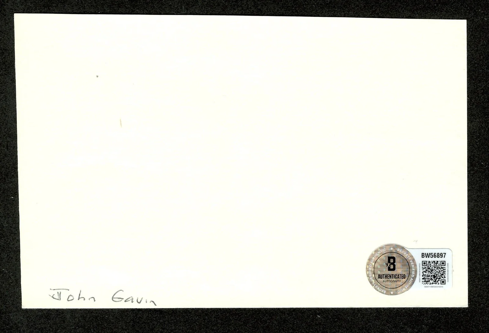 John Gavin Signed Autographed 3.5 x 5.5 Card BAS Beckett Cert Psycho, image 2