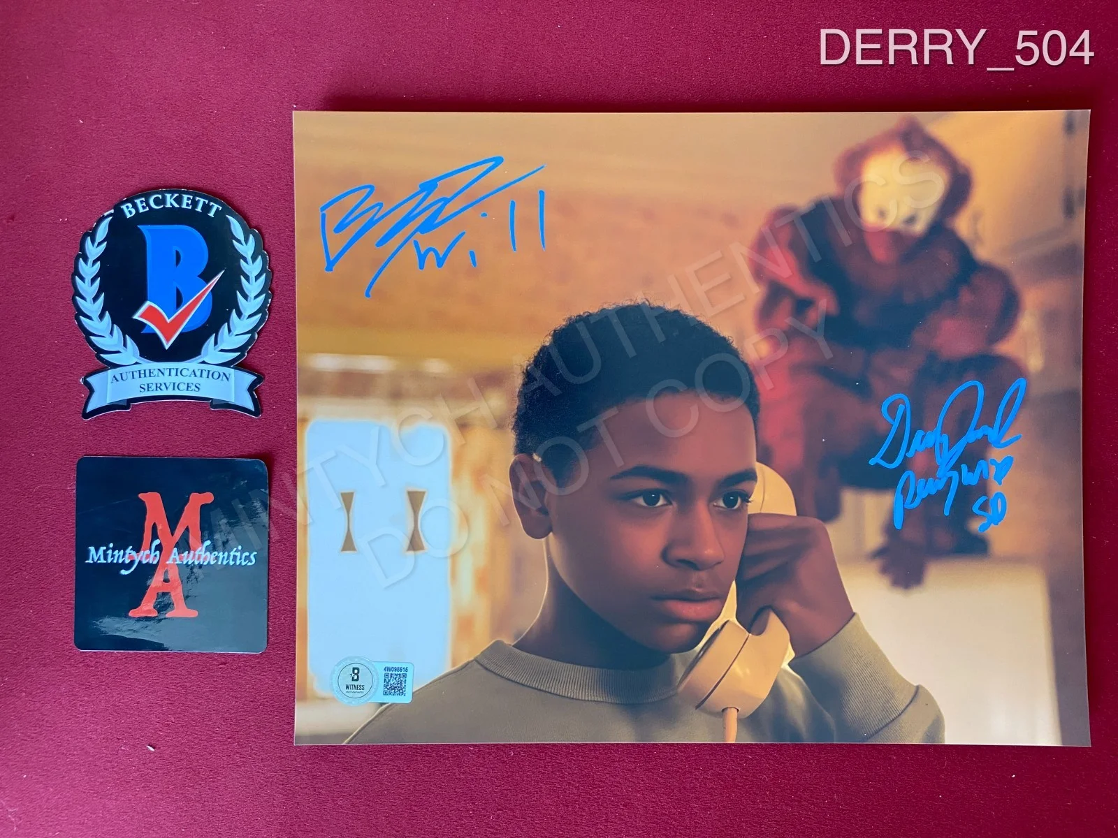 Blake Cameron James, Dustin Faith — Blake Cameron James and Dustin Faith dual signed 8x10 photo IT: Welcome to Derry