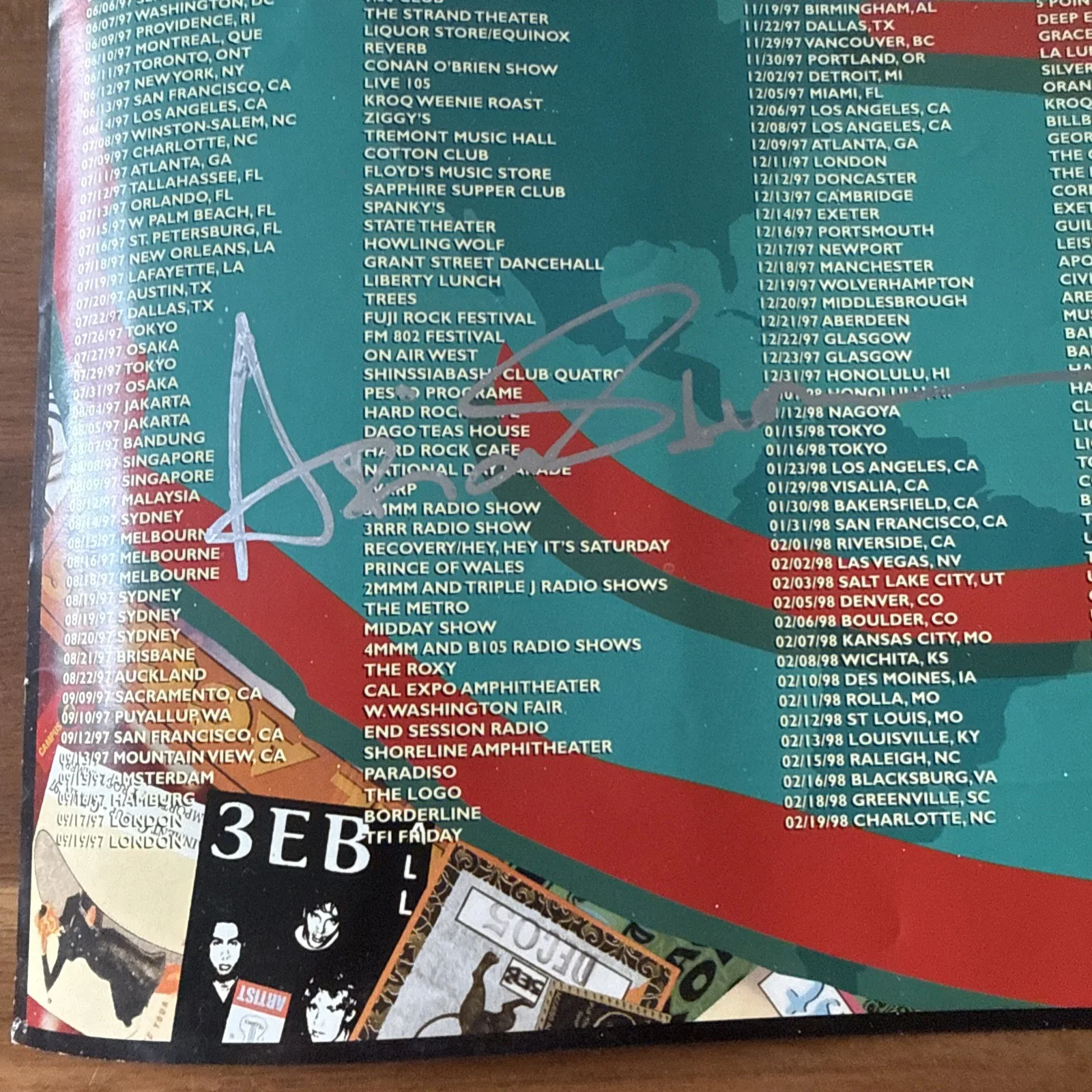 THIRD EYE BLIND signed Promotional Debut Album 97-99 Tour Poster, image 2