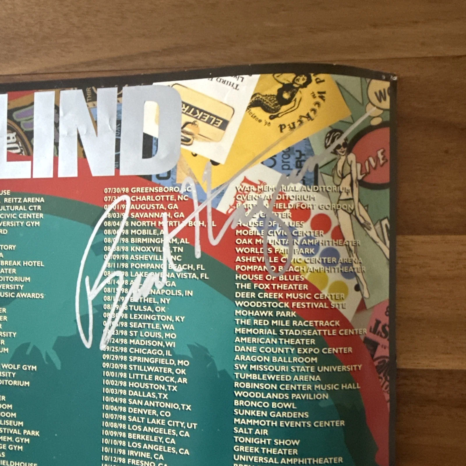 THIRD EYE BLIND signed Promotional Debut Album 97-99 Tour Poster, image 4