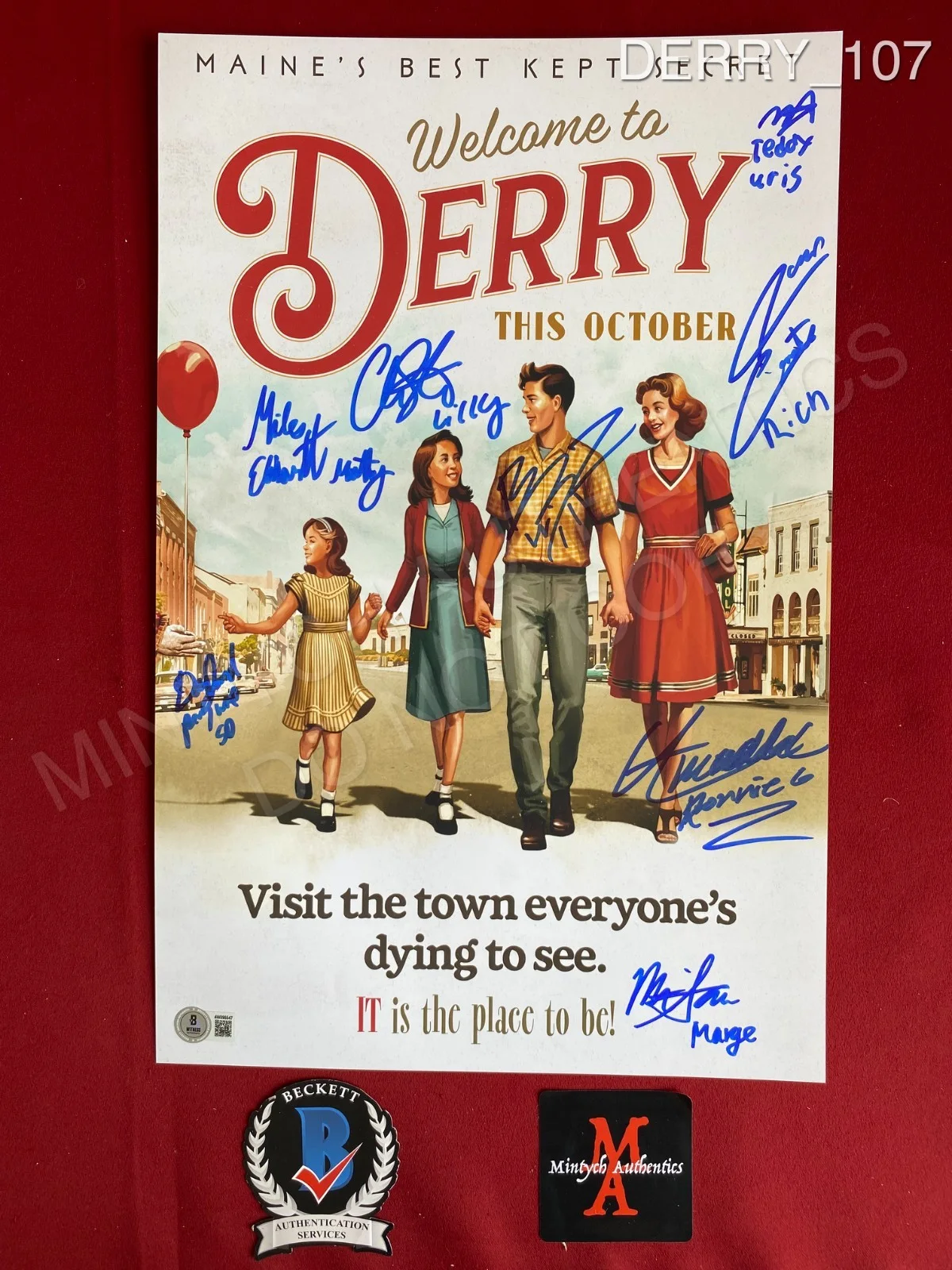 Amanda Christine, Dustin Faith, Clara Stack, Matilda Lawler — IT: Welcome to Derry cast signed 11x17 photo by 8 Pennywise Beckett COA HBO