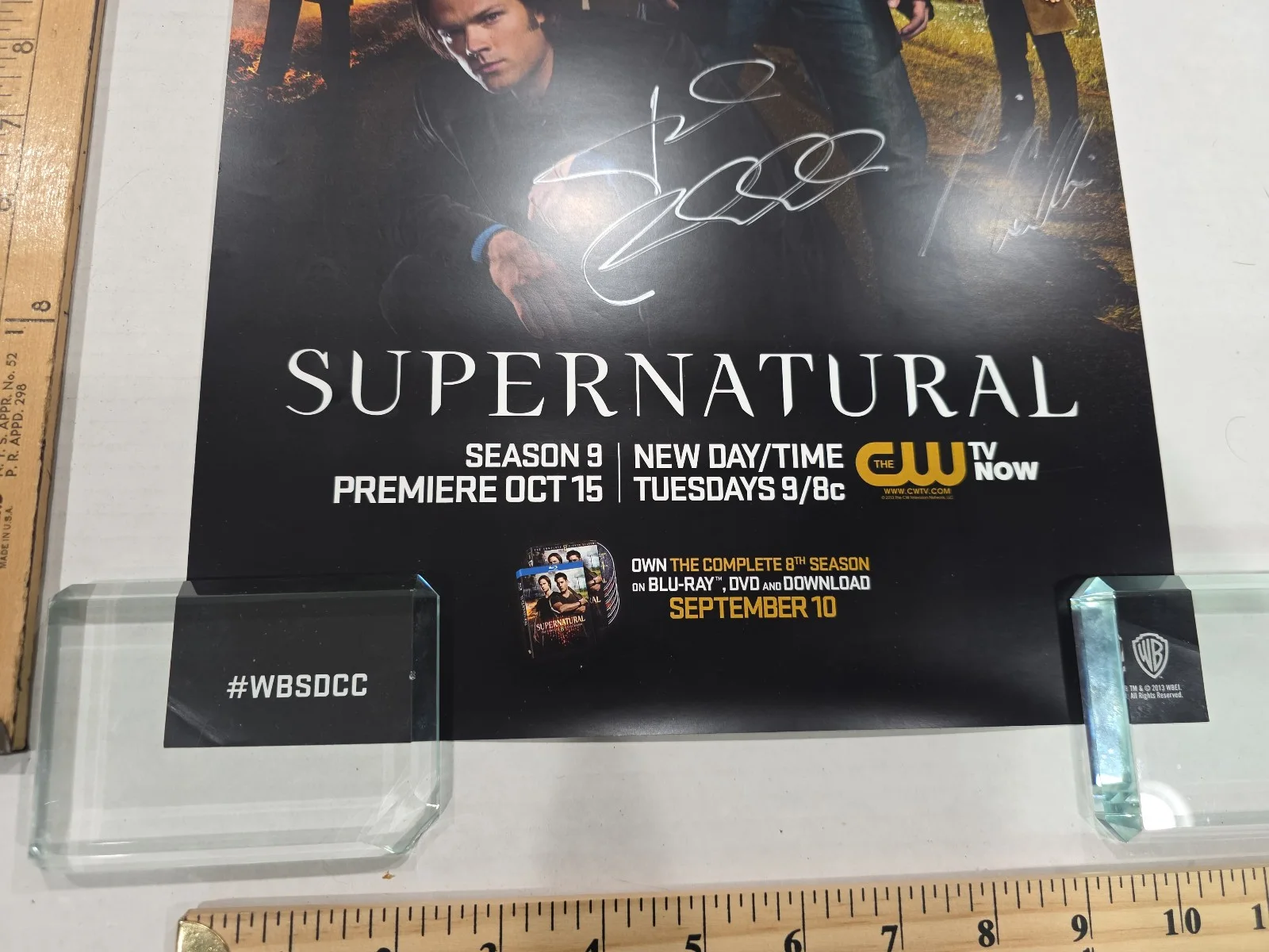 Supernatural Signed Cast 11x17 Poster 6 Autos Carver, Singer, Collins JSA LOA #2, изображение 4