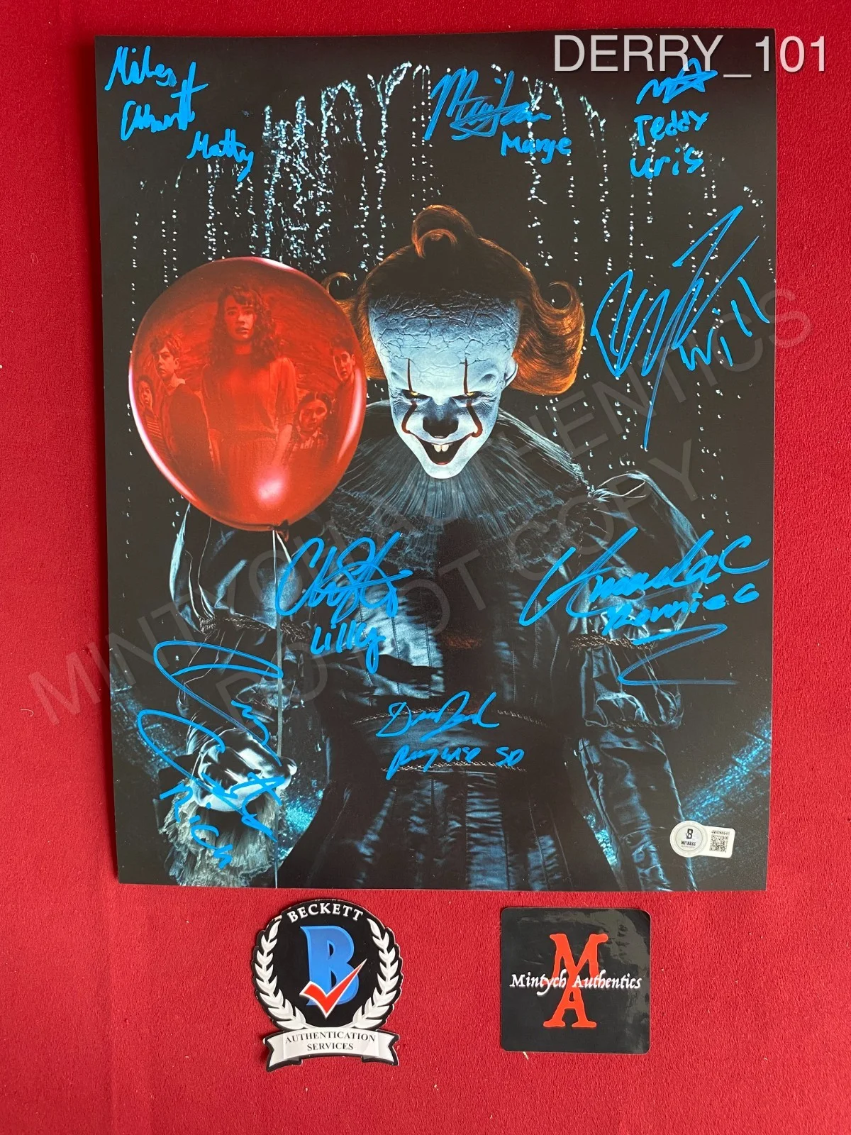 Amanda Christine, Dustin Faith, Clara Stack, Matilda Lawler — IT: Welcome to Derry cast signed 11x14 photo by 8 Pennywise Beckett COA HBO