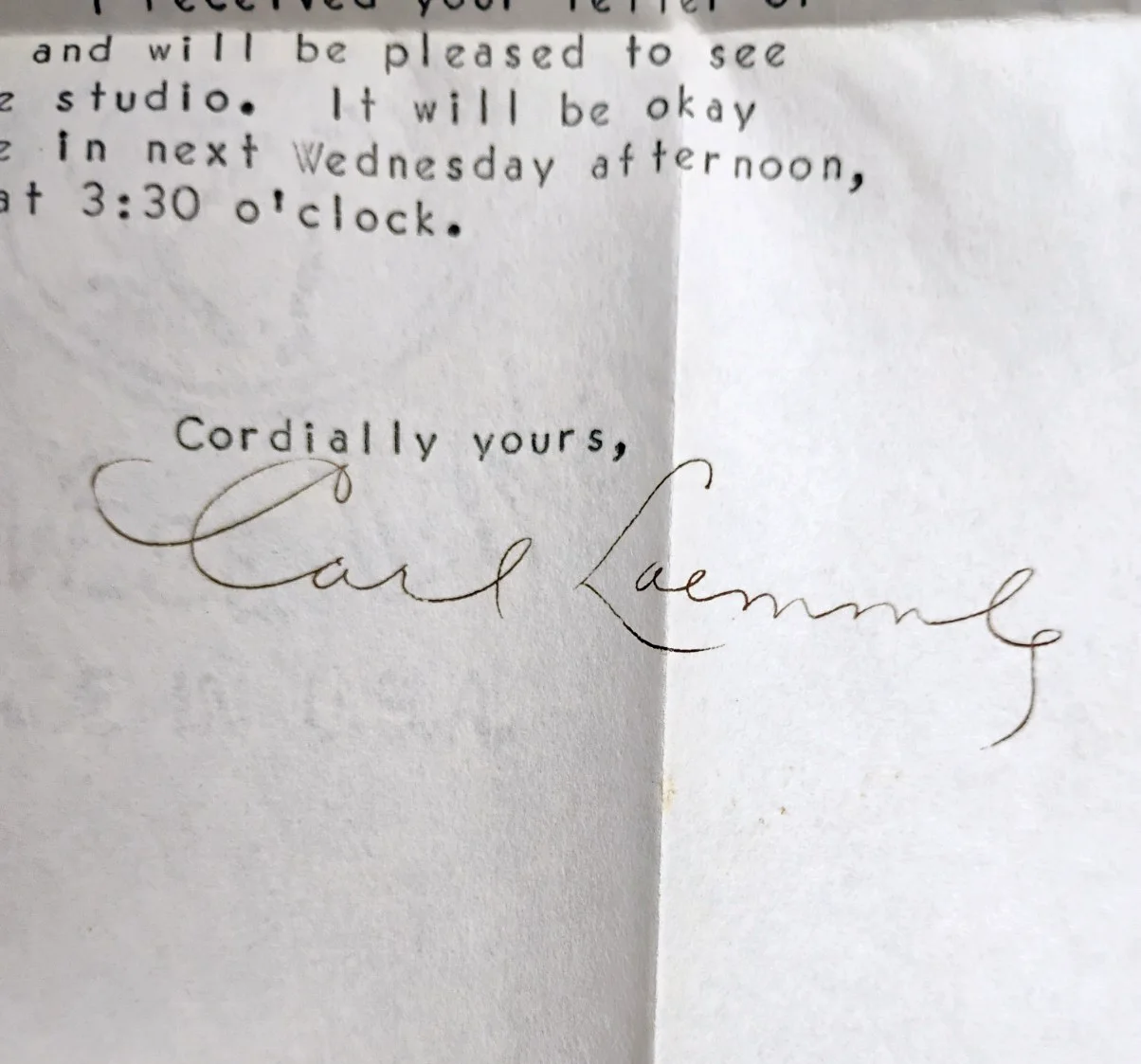 Carl Laemmle — VTG 1934 Universal CARL LAEMMLE ORIG. HAND-SIGNED TYPED LETTER Co. LETTERHEAD, изображение 2