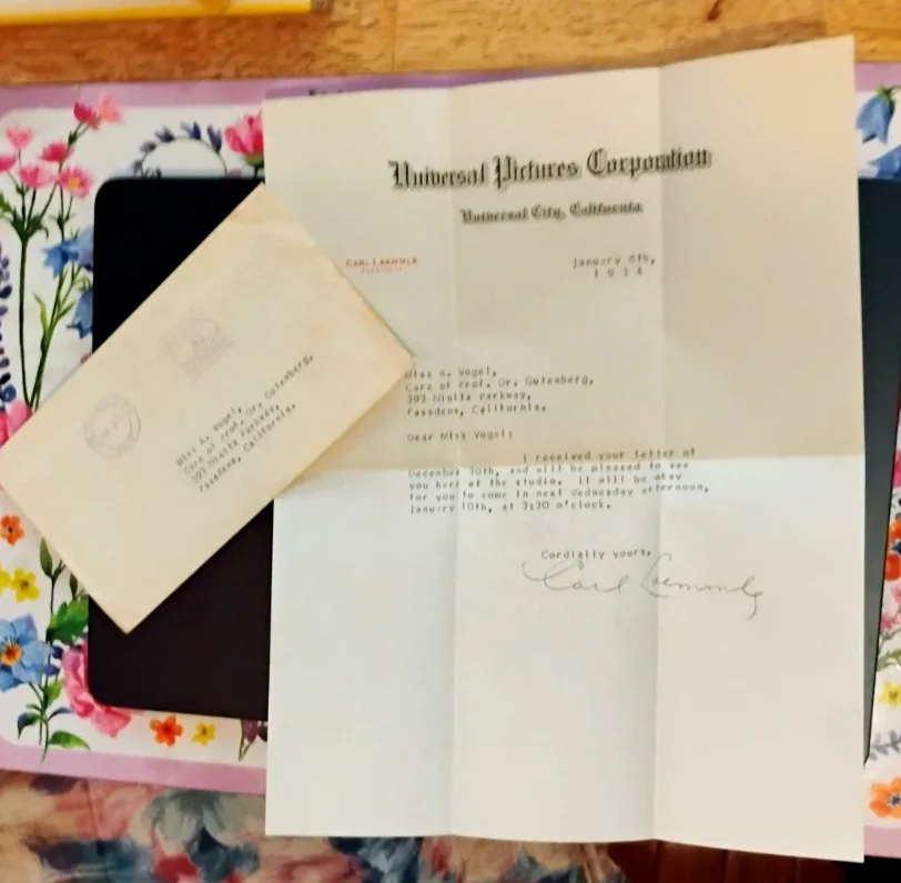 Carl Laemmle — VTG 1934 Universal CARL LAEMMLE ORIG. HAND-SIGNED TYPED LETTER Co. LETTERHEAD, изображение 3