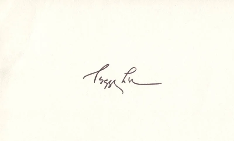 Peggy Lee — PEGGY LEE - AUTOGRAPH