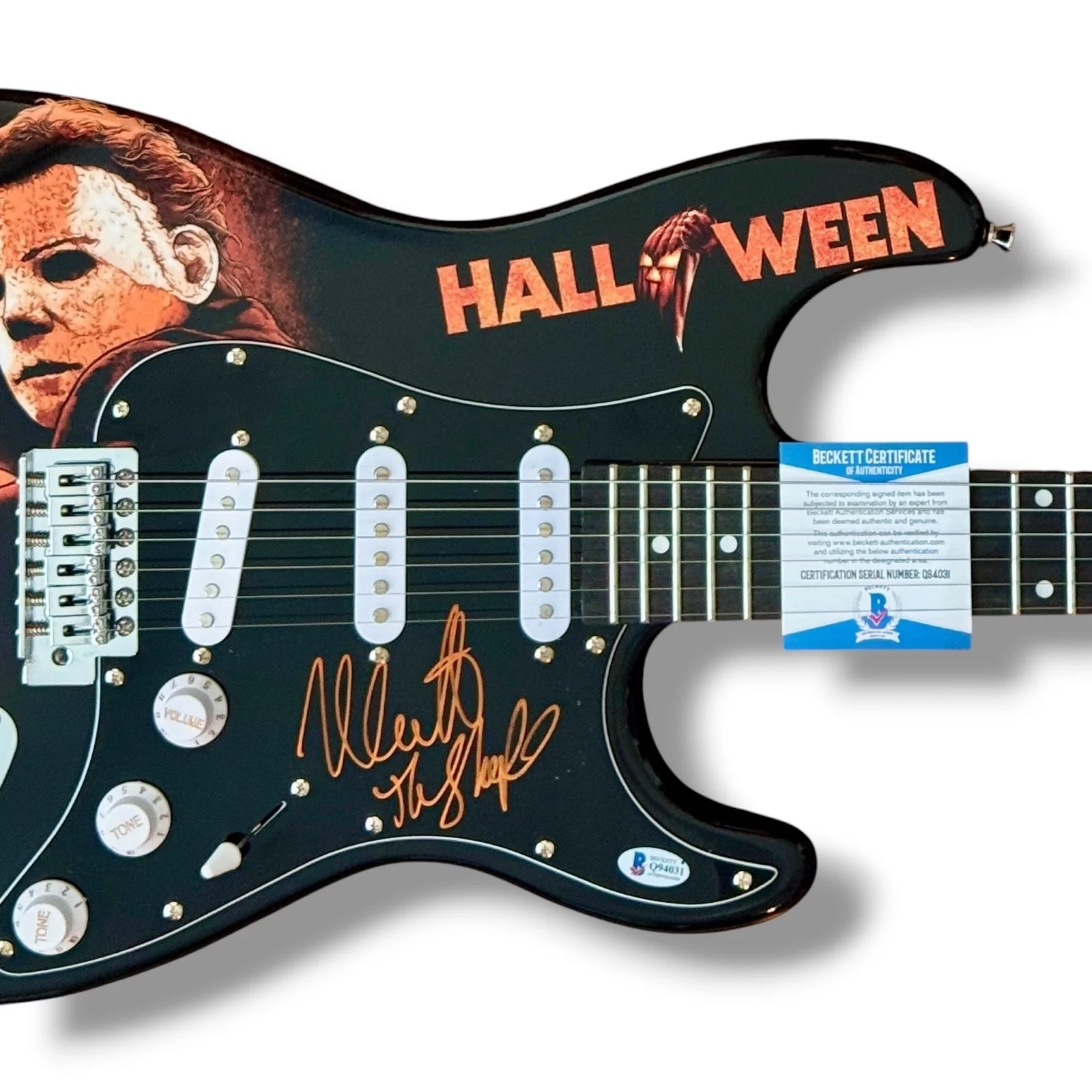 Nick Castle — Nick Castle Signed Guitar Custom Graphics Beckett COA Halloween Michael Myers, image 2