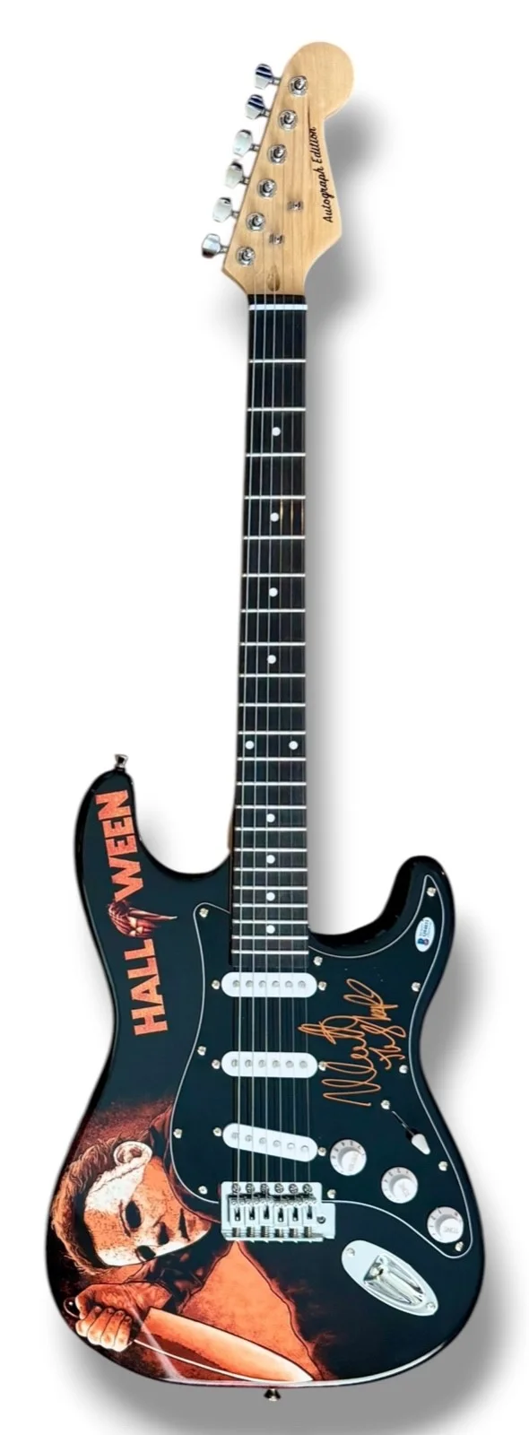 Nick Castle — Nick Castle Signed Guitar Custom Graphics Beckett COA Halloween Michael Myers, image 3