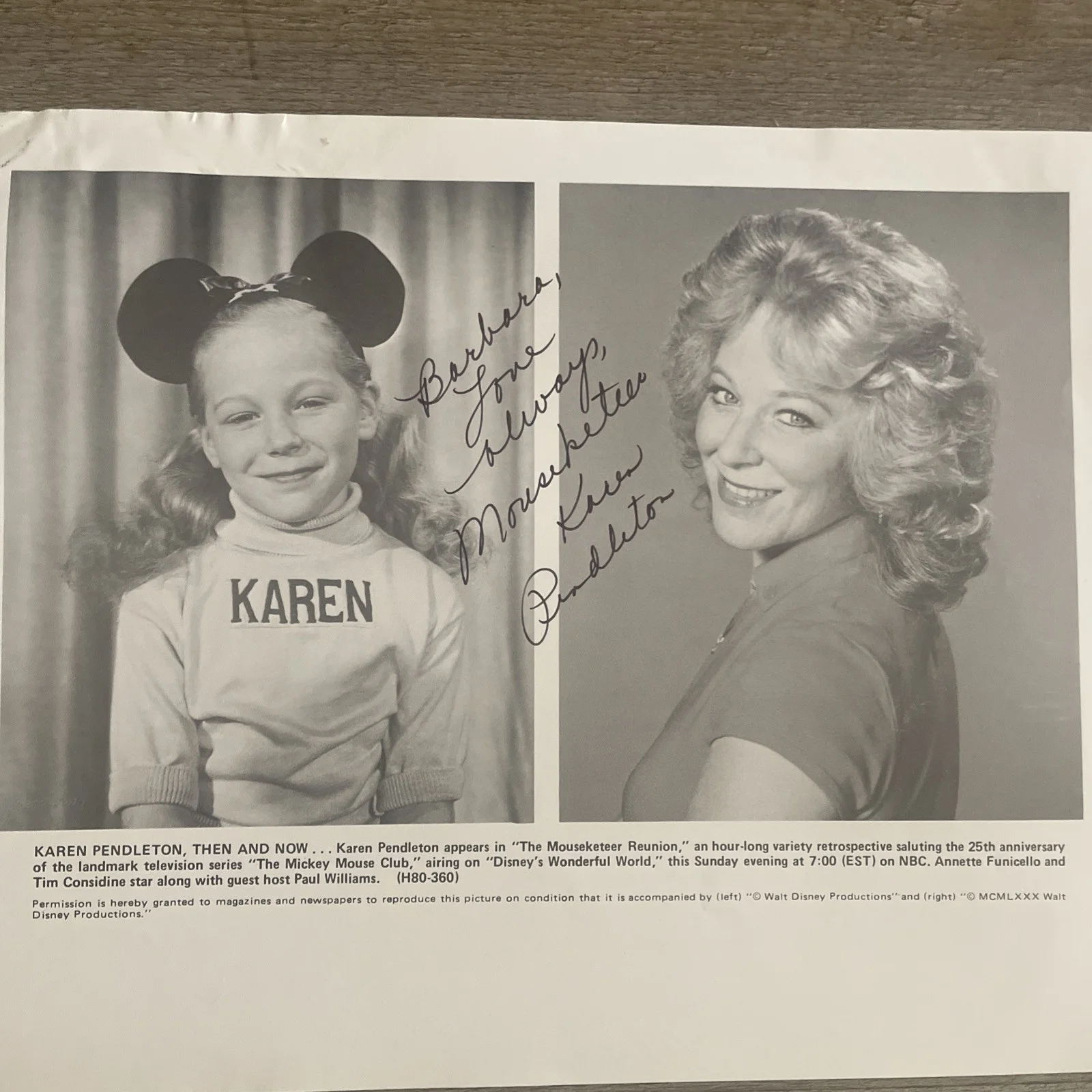 Mouseketeers — Lot of 4 Disney Autographed Mouseketeers Signed Pictures + Alice Signed Picture, изображение 2