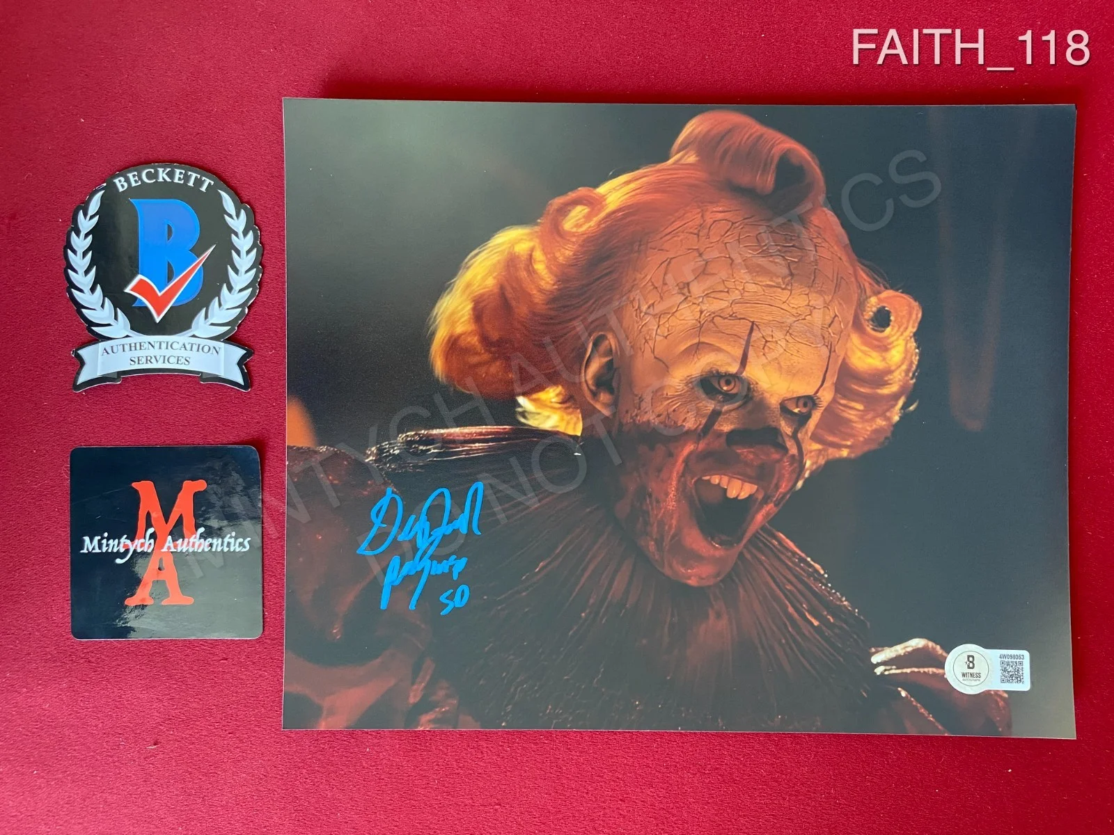Dustin Faith — Dustin Faith signed 8x10 photo IT: Welcome to Derry Pennywise Beckett COA