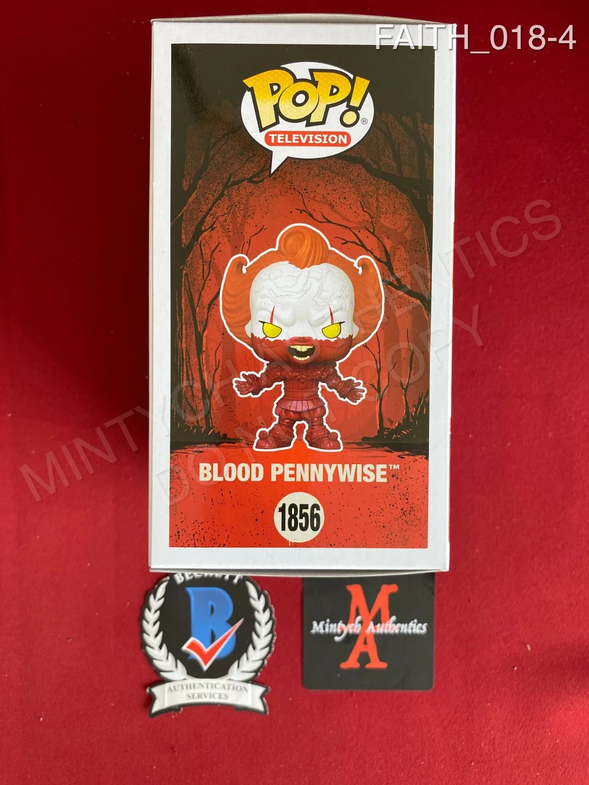 Dustin Faith — Dustin Faith signed IT: Welcome to Derry Blood Pennywise Funko Pop #1856 Beckett, изображение 4