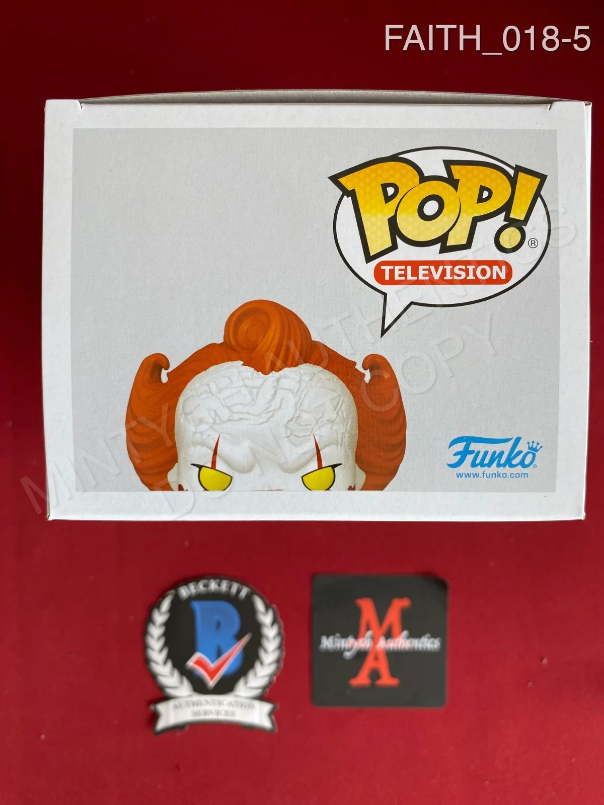 Dustin Faith — Dustin Faith signed IT: Welcome to Derry Blood Pennywise Funko Pop #1856 Beckett, изображение 5