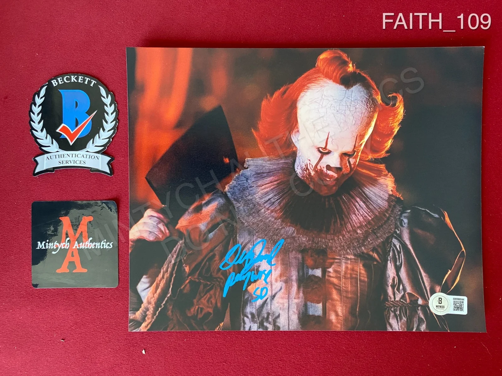 Dustin Faith — Dustin Faith signed 8x10 photo IT: Welcome to Derry Pennywise Beckett COA