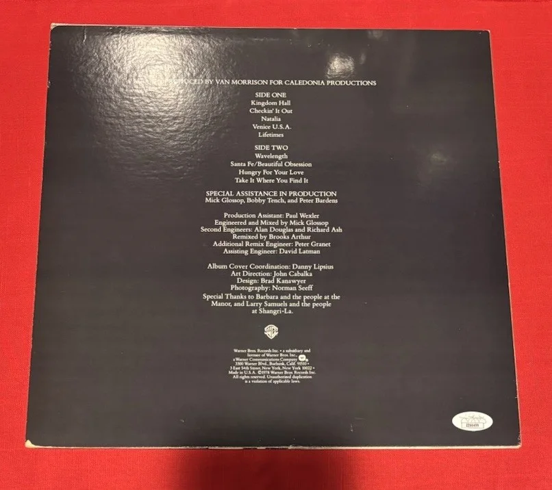 Van Morrison WAVELENGTH Vinyl Album Signed Autographed JSA, image 2