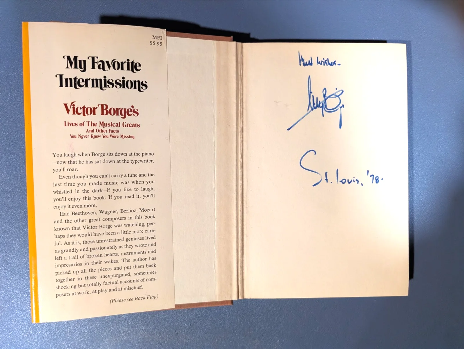 Victor Borge — Victor Borge's signed book & 4 programs 1971 My Favorite Intermissions, image 3