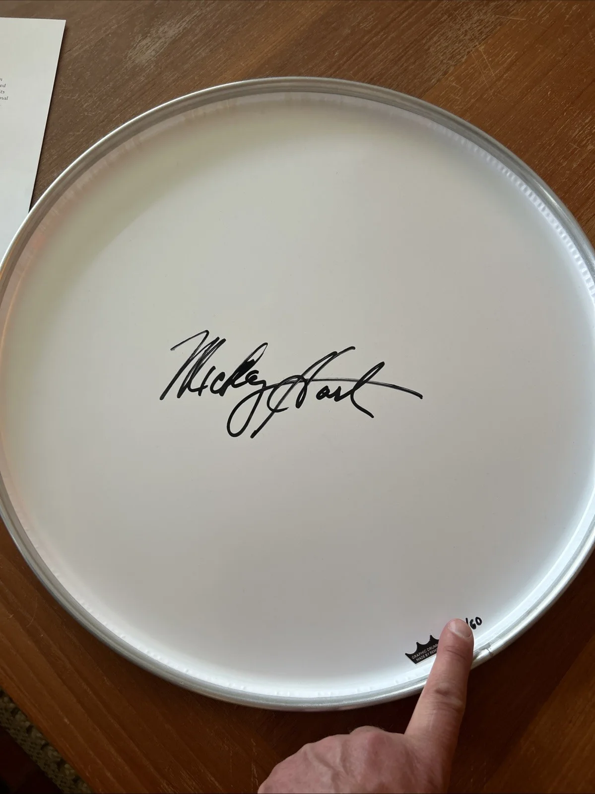 Mickey Hart of Grateful Dead, (Dead & Co) Signed & #/60 Drum Head 16” w/COA, изображение 3