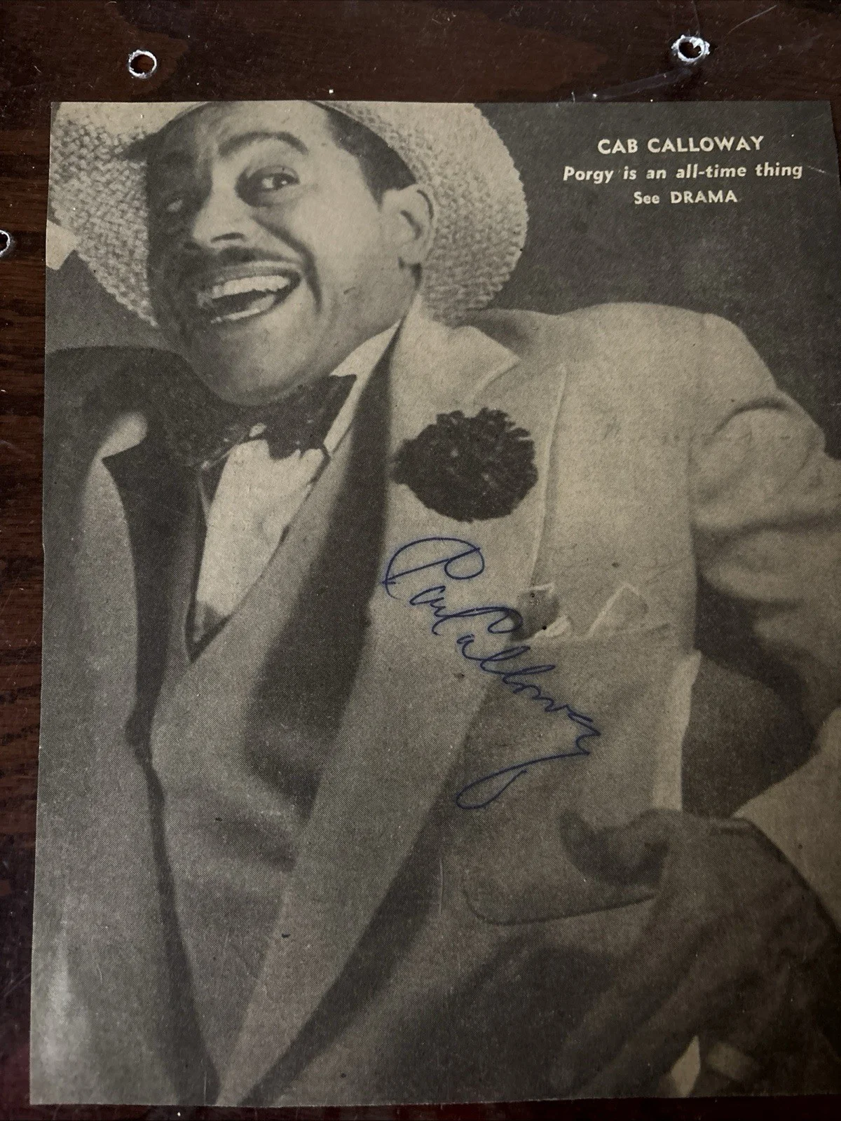 Cab Calloway Signed Photo & Autographs +Slim Gaillard, Larry Richards Collection, изображение 2