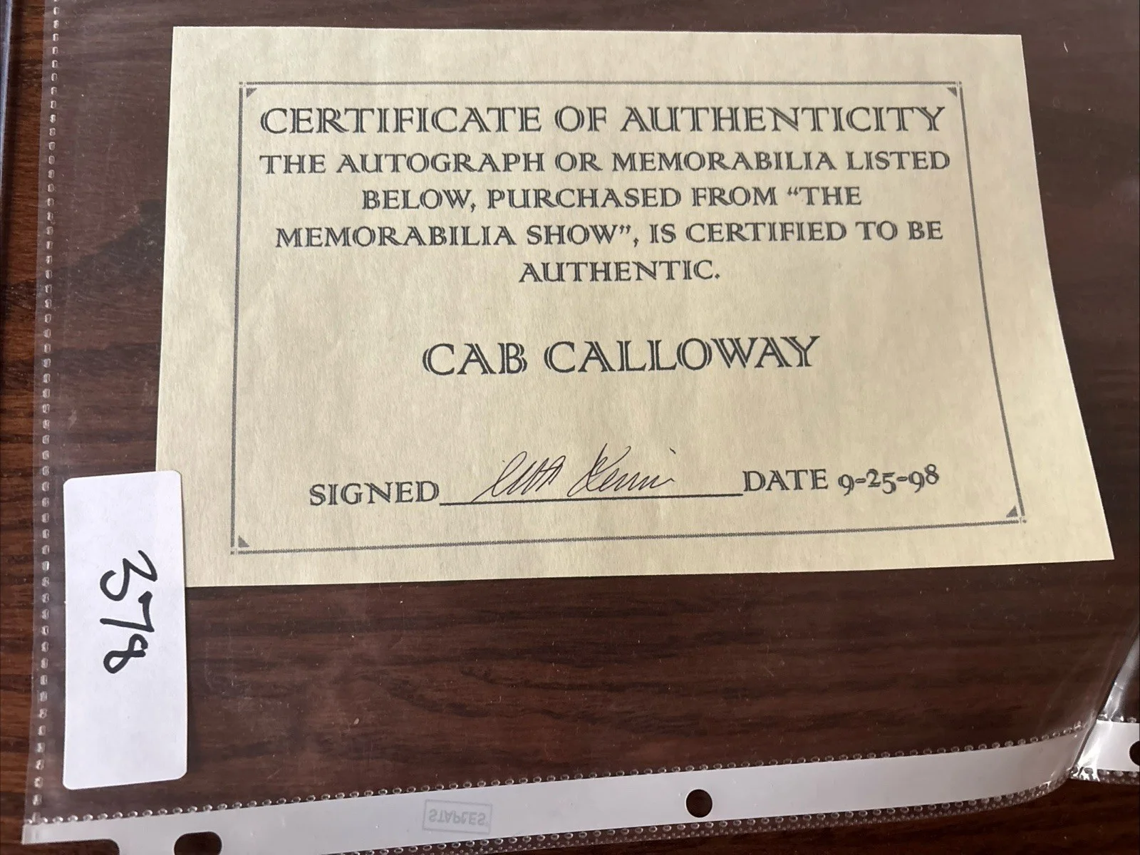 Cab Calloway Signed Photo & Autographs +Slim Gaillard, Larry Richards Collection, изображение 4