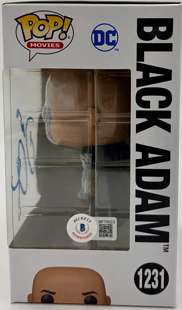 Dwayne "The Rock" Johnson signed "Black Adam" Funko #1231 - *RARE* - Beckett COA, image 3