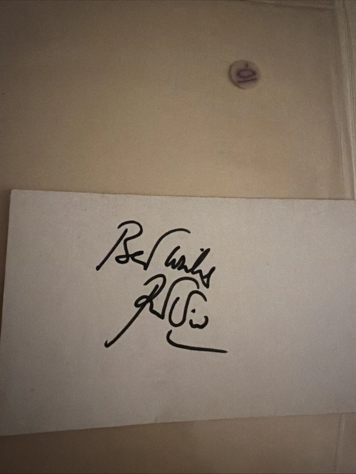 Peter Ustinov Signed Index Card Autograph Actor Poirot Oscar, image 2