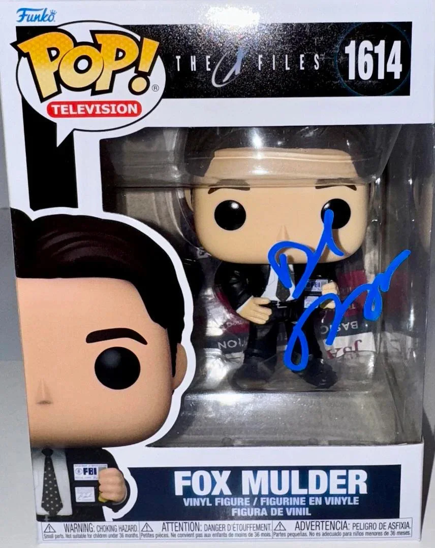 David Duchovny Signed Funko #1614 "Fox Mulder" X-Files (Blue Paint) - JSA COA, image 2