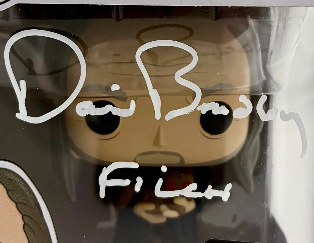 David Bradley Signed Funko #101 Argus Filch (Harry Potter) w/char name - SWAU, image 2
