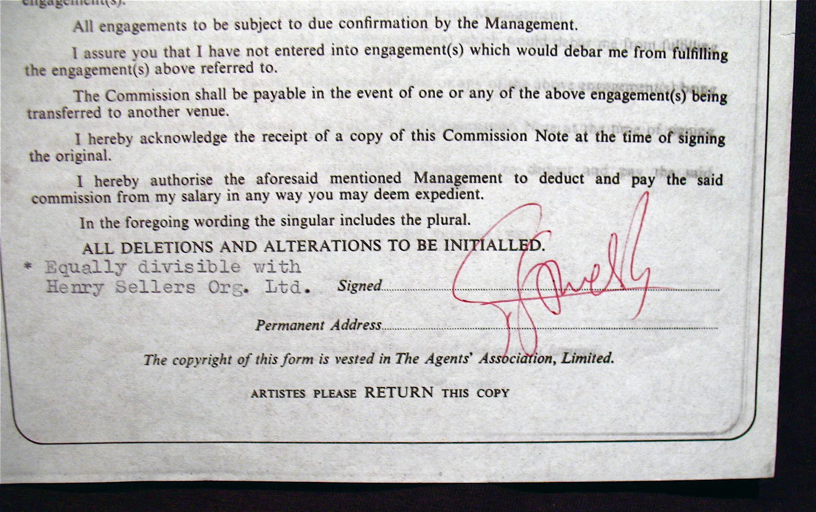 THE YARDBIRDS-Mega Rare 1965 Signed Concert Contract-Eric Clapton-Jeff Beck, image 2