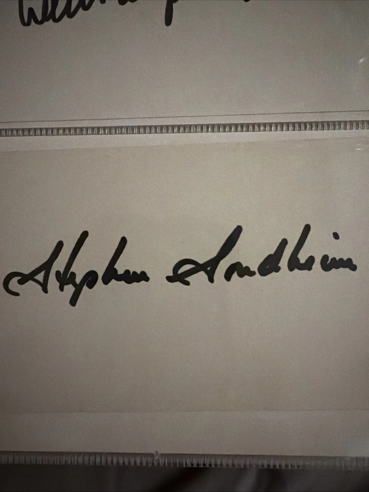 Stephen Sondheim Signed Index Card Autograph Broadway Composer, image 2