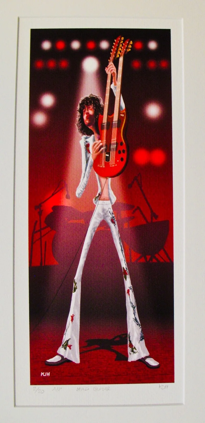 JIMMY PAGE-LED ZEPPELIN-Rare Limited Edition #2/20 Artist Signed AP Lithograph, изображение 3