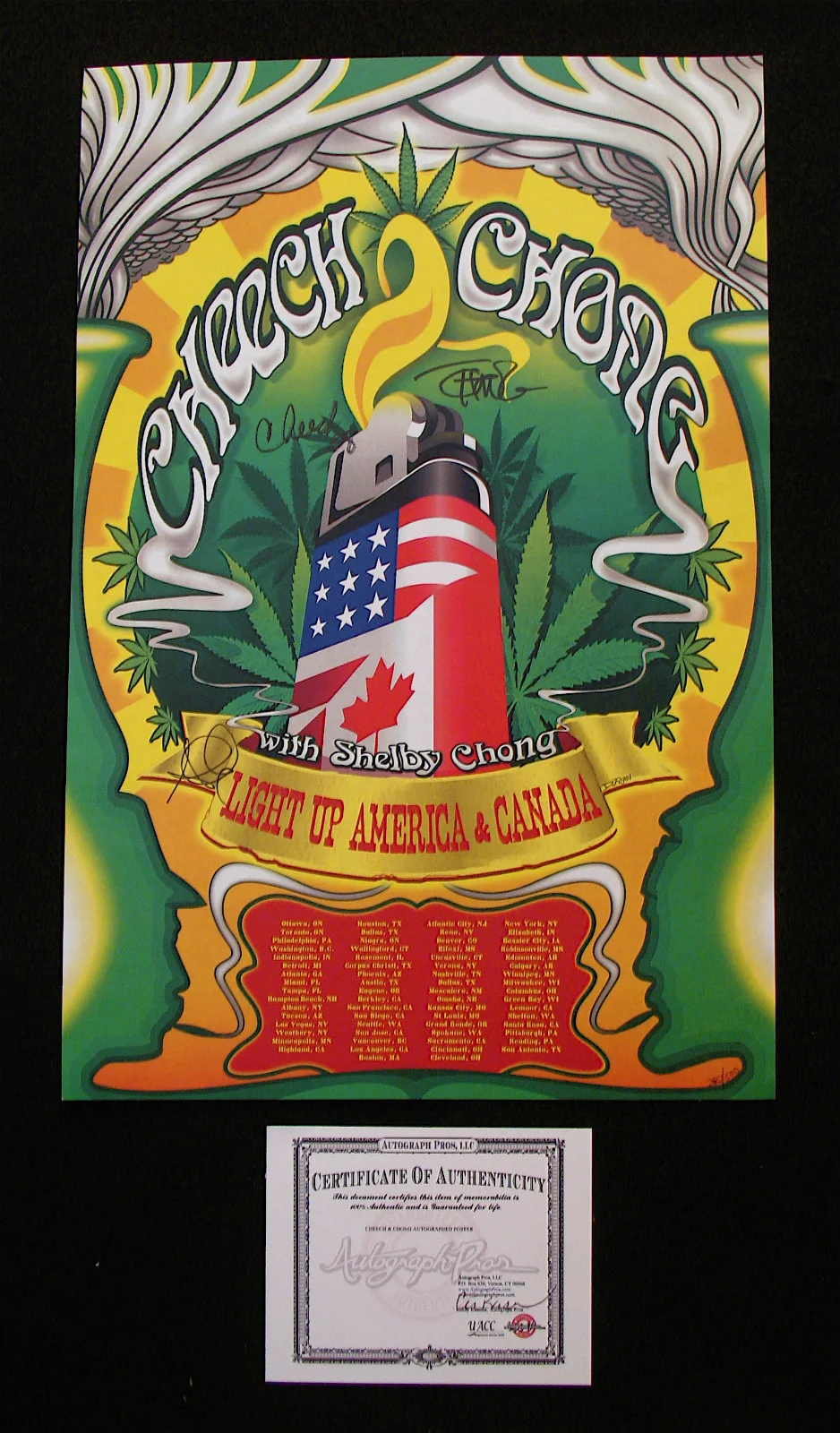 CHEECH & CHONG-Autographed Limited Edition Poster-D. FIGEL-Hippie-Psych-Acid, image 2