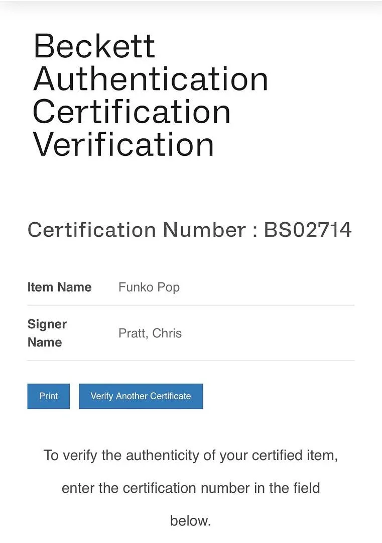 Chris Pratt Signed "Andy" Funko #1413 (Parks & Recreation) - Beckett COA, image 5