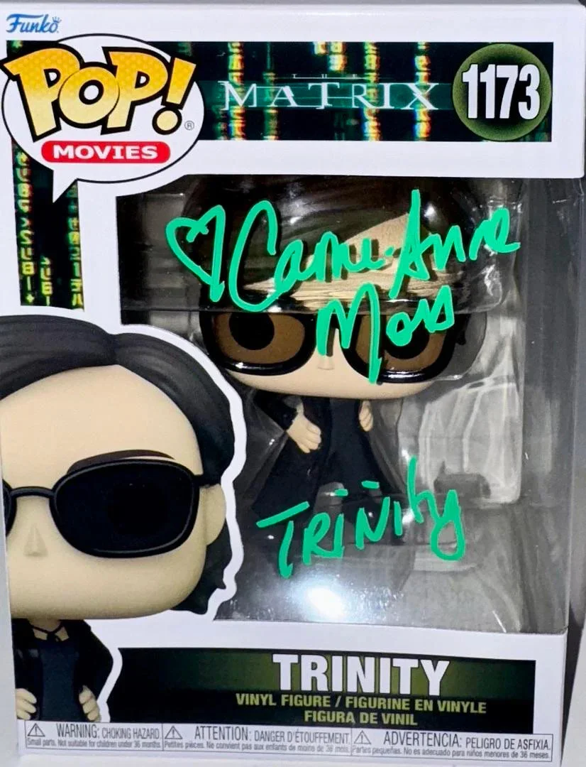 Carrie Anne Moss Signed Funko Pop #1173 "Trinity" (Matrix) - Official Pix #01, изображение 2