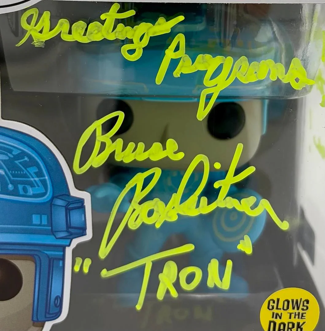 Bruce Boxleitner signed "Tron" Funko#489 w/2 quotes&char name-OC Celebrity Mtkg, изображение 2